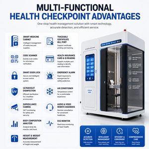 Estación de Control de Salud Inteligente con Pantalla Táctil Dual de 21.5 Pulgadas + 43 Pulgadas, Cabina de Telemedicina, Quiosco de Autoservicio para la Compra de Medicamentos - Product Image 5