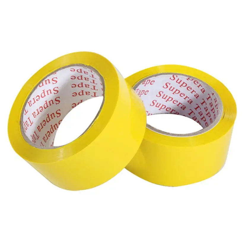 Bas quantité minimale de commande ruban d'emballage personnalisé jaune 200 m, ruban d'emballage personnalisé 3 pouces, opptape