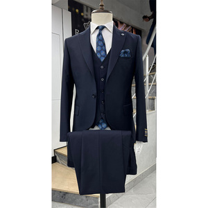 Traje para hombre a medida 80% lana 20% poliéster Slim Fit perfecto para oficina y días formales - Product Image 1