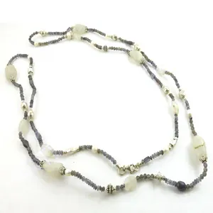 Collar de Perlas de Imitación de Amatista en Capas para Mujer, Estilo Bohemia, Chapado en Plata 925, Joyería para Fiesta - Product Image 2