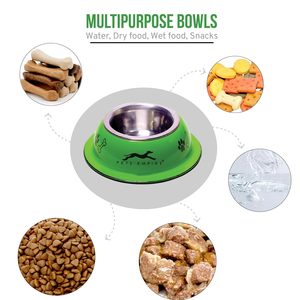 Logo personnalisé Bols de nourriture pour chat Mangeoire Portable en acier inoxydable Bol pour animaux de compagnie avec fond détachable en caoutchouc Passe au lave-vaisselle - Product Image 4