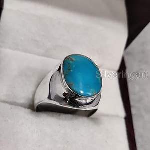 Wholesale <b>Mens</b> <b>Ring</b> New Arrival Natural Turquoise Gemstone December Birthstone Tiny <b>Mens</b> <b>Ring</b> Jewelry 925 Sterling Silver <b>Ring</b> - Product Image 5