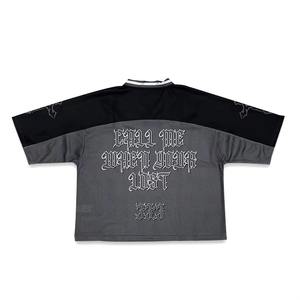 Custom printed Design Mens Crop Mesh Loose Football Jersey Polyester Fabric breathable sportswear classic regular fit t.<b>shirs</b> - Product Image 2