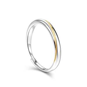 Bague pour homme Jeulia Every Side of Love Mobius en argent sterling bicolore réglable - Product Image 2