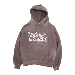 เสื้อฮู้ดซักกรดเสื้อฮู้ดสตรีทแวร์สีฟ้าเฮฟวี่เวทซักกรดเสื้อสวมหัวมีฮู้ดสกรีนลายโลโก้ดีไซน์ - Product Image 5