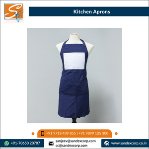 New Arrival Luxury Solid Pattern 100% Cotton Fabric Kitchen <b>Aprons</b>/ Knee Length Cross-back <b>Aprons</b> Wholesale in India - Product Image 4