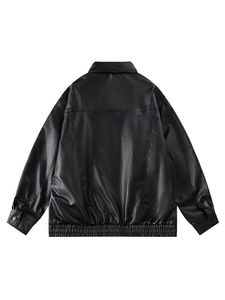 Chaqueta de Invierno de Cuero Genuino de Piel de Oveja y Vacuno para Hombre, Estilo Urbano, Diseño de Carreras, Fabricación OEM Personalizada - Product Image 3