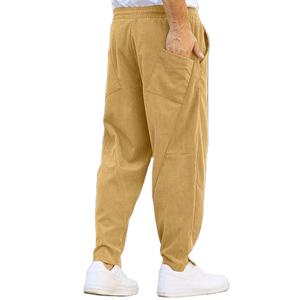 Haute qualité velours côtelé sarouel élastique taille moyenne classique cloche bas été décontracté Yoga Logo en gros - Product Image 2