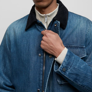 Veste en jean à l'allure de créateur pour hommes disponible en lavages personnalisés et en commandes en gros - Product Image 5