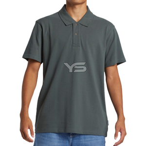 เสื้อโปโลกันรอยยับของผู้ชายปักลายสีพื้นในผ้าทอแบบผ้าไม่ทอ - Product Image 5