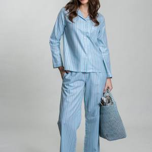 Pijamas de alta calidad Conjunto de pantalones de manga larga simples Pijamas Mujer Pijamas personalizados - Product Image 4