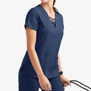 Uniforme Médico para Mujer con Cordones Decorativos en la Parte Delantera, Tela de Rayón Ecológica que Absorbe la Humedad, Uniforme de Enfermería Personalizado de Alta Calidad - Product Image 2