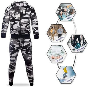 Pantalon de jogging surdimensionné deux-pièces à imprimé complet personnalisé ensemble de survêtement à capuche avec fermeture éclair 100% coton décontracté hommes grande taille unisexe XL - Product Image 3