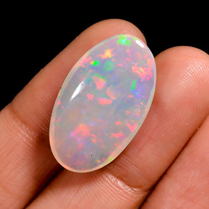 Opale de feu bleue naturelle éthiopienne, forme ovale, cabochon, bijoux en vrac, taille personnalisable, 24,5 x 14,0 x 6,0 mm, haute qualité, 10,55 carats - Product Image 4