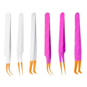 แหนบปลายแหลมสำหรับต่อขนตาปลอมทำจากสเตนเลสมืออาชีพโลโก้ตามสั่ง - Product Image 2