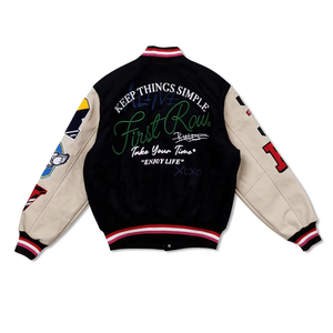 Unisex Woolen Varsity <b>Jacket</b> Winter <b>Jacket</b> Letterman with Chenille <b>Patchwork</b> Design High Street Graphic Print 2025/26 - Product Image 3