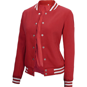 Proveedor superior Chaqueta universitaria personalizada para mujer con mangas de cuero Chaqueta universitaria con letras de béisbol para mujer con estilo - Product Image 1