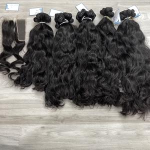 ผมดิบคุณภาพดีที่สุดคลื่นธรรมชาติที่ยังไม่ได้แปรรูปเวียดนามเวอร์จินผมหยักธรรมชาติผู้ขายหนังกําพร้าชิดผมมนุษย์ - Product Image 4