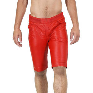 Pantalones cortos de cuero personalizados para hombres Nueva tarifa en línea Artículo más vendido Logo Impreso Color sólido Pantalones cortos de cuero para hombres - Product Image 1