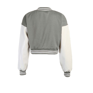 Vestes universitaires sur mesure pour femmes grandes tailles, en satin uni teint en gros - Product Image 2