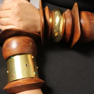 Desain terkait gelang kayu dan gelang disesuaikan ukuran gelang kayu buatan tangan bunga gelang kayu manset - Product Image 5