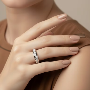 แหวนช่องใส่เพชรเก้าเม็ดสำหรับผู้หญิง สำหรับงานแต่งงาน งานเลี้ยงฉลองครบรอบ ของขวัญสุดโรแมนติก - Product Image 5