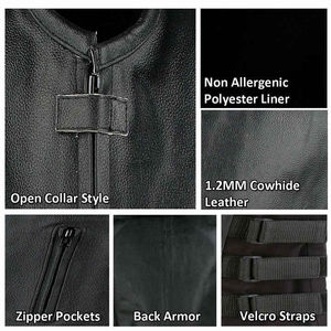 Chaleco de cuero genuino para hombre de la mejor calidad, cálido e impermeable para otoño e invierno con Chaleco de cuero sin mangas, decoración de bolsillo - Product Image 5