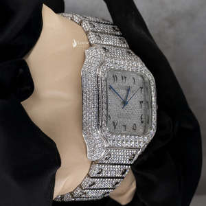 นาฬิกาข้อมือโมอิสซาไนต์ทรงสี่เหลี่ยมคุณภาพสูง หน้าปัดแบบอารบิก - Product Image 4