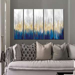 ภาพพิมพ์บนผ้าใบลายเส้นสีทอง: ทันสมัย หรูหรา ของตกแต่งของขวัญคริสต์มาส 5P: ห่อหุ้มอย่างดี - Product Image 1