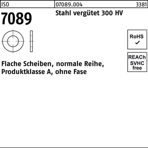 Arandelas ISO 7089 de Acero Templado 300 HV, Tamaño M6, Paquete de 200 - Product Image 1