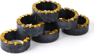 Super Luxury Rustic Napkin Ring Unique Vintage Shaped Wood and <b>Epoxy</b> Resin Exclusive Wedding Party <b>Table</b> Decor - Product Image 3