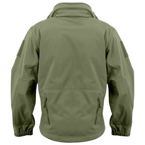 Chaqueta Táctica Softshell Color Coyote Marrón con Capucha, Múltiples Bolsillos y Parche de Velcro - Product Image 5