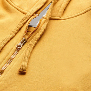 Sudadera con Capucha Premium para Hombre, Bordada, Color Amarillo Mostaza, Estilo Urbano |   Chaqueta con cremallera y franja lateral negra |   Gimnasio Deportivo Urbano de Invierno - Product Image 6