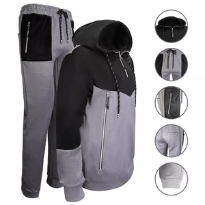 Ensemble de survêtement à capuche écologique pour homme, haut à fermeture éclair, bas de jogging, grande taille pour le streetwear d'hiver - Product Image 5
