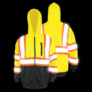 เสื้อฮู้ดผ้าฟลีซคอตตอนแบบซิปสะท้อนแสงสำหรับฤดูใบไม้ผลิ  ขนาดใหญ่พิเศษ ปักลาย  สำหรับชุดทำงาน - Product Image 3