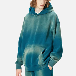 Sudaderas con capucha de moda para hombre, sudaderas con capucha al por mayor, pesadas y desgastadas, Sudadera con capucha lavada vintage de piedra de gran tamaño en blanco - Product Image 4