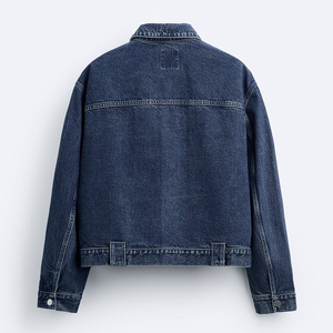 แจ็กเก็ตยีนส์เคลือบสำหรับผู้ชายเสื้อนอกผ้าฝ้ายเข้ารูปสีทึบลำลองสำหรับฤดูหนาวตามสั่ง - Product Image 6