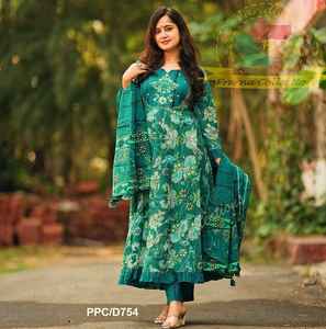 LATEST DESIGNER NEW STYLISH RAYON EMBROIDERY ANARKALI <b>KURTI</b> - Product Image 2