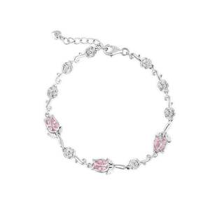 สร้อยข้อมือแฟชั่นทรงลูกแพร์ประดับดอกทิวลิป Jeulia Blossom - Product Image 1