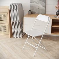 Chaises pliantes commerciales modernes et convertibles pour la maison, le bureau, l'extérieur et l'hôtellerie, capacité de charge statique de 650 lb, empilables, en acier inoxydable
