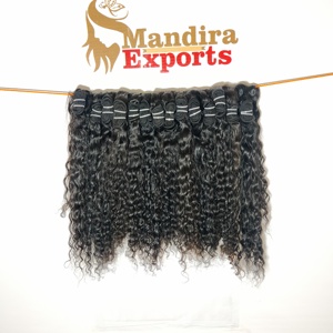 Pas cher couleur naturelle noir cheveux bouclés brut 100% non transformé cuticule aligné faisceaux vague profonde en gros temple indien cheveux humains - Product Image 6