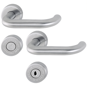 Manijas de Puerta en Forma de U de Acero Inoxidable para Lados Izquierdo y Derecho, Juego de Rosetas E138/42H/42HKVS F69 HOPPE - Product Image 3