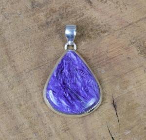 El Mejor Regalo de Boda para Chicas, Colgante de Plata de Ley 925 con Baño de Rodio y Piedra Preciosa Charoita - Product Image 5