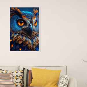 Toile imprimée pour les amoureux des hiboux : élégant cadeau animalier sur toile pour la décoration de la maison, encadré blanc - Product Image 1