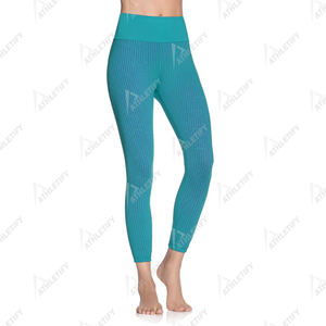 Leggings de yoga à taille élastique imprimés sur mesure, vêtements de sport taille haute pour femmes, tissu respirant et extensible, certifié SEDEX - Product Image 4
