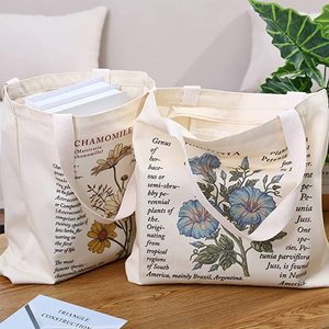 Bolso de lona de algodón orgánico con estampado personalizado para mujer, bolsa de mano 100% de algodón, OEM, hecho en Vietnam - Product Image 2