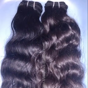 100% cabello humano Remy indio Virgen sin procesar tejido de cabello remy de textura impresionante de calidad India - Product Image 1