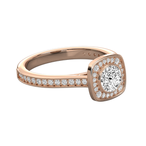 แหวนเพชรทรงกลมโซลิแทร์ทอง 9K สำหรับสุภาพสตรี ดีไซน์สวยงาม - Product Image 2