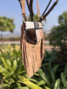 Bolso con flecos de piel de vaca auténtica, novedad, gran oferta, bolso de estilo occidental, bolso cruzado, bolso bohemio para mujer, Bolso multiusos - Product Image 2