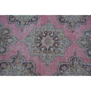 Alfombra turca Vintage de 3x13,3 pies, área grande clásica, diseño de retazos rosa y verde, Material de lana de látex para adolescentes, pasillo clásico - Product Image 5